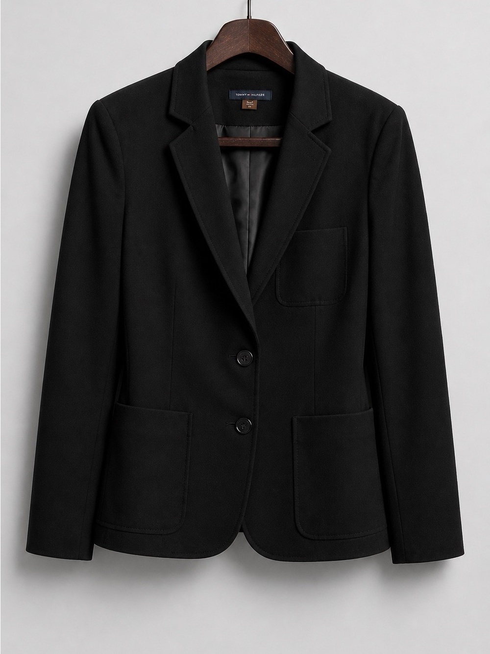 Tommy Hilfiger Black Two-Button Blazer Jacket Classic Tailored - Picture 1 of 8